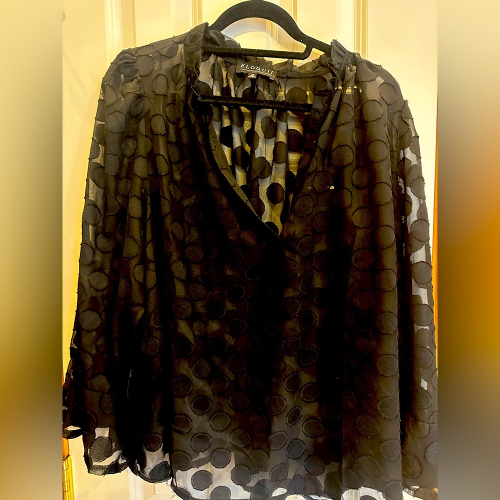 Eloquii sheer black top